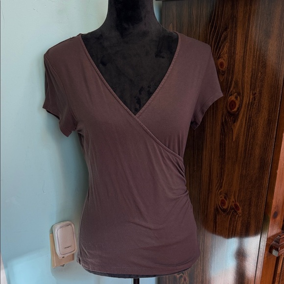 New York & Company Tops - New York & Company Chocolate V-Neck Wrap Top